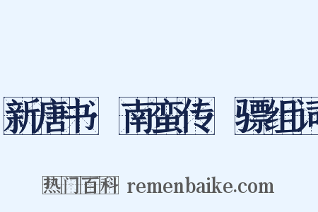 新唐书·南蛮传·骠组词是什么意思的图片